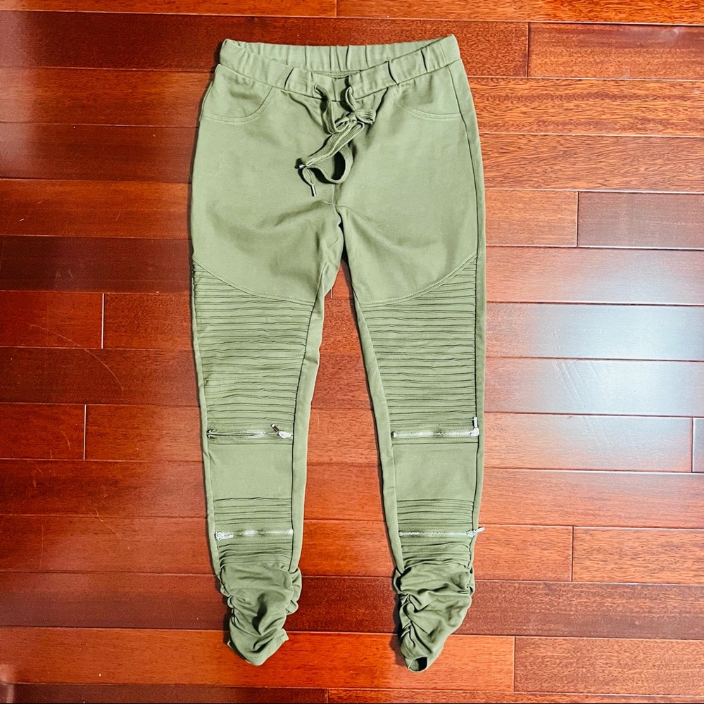 Fashion Nova Moto style Olive Leggings